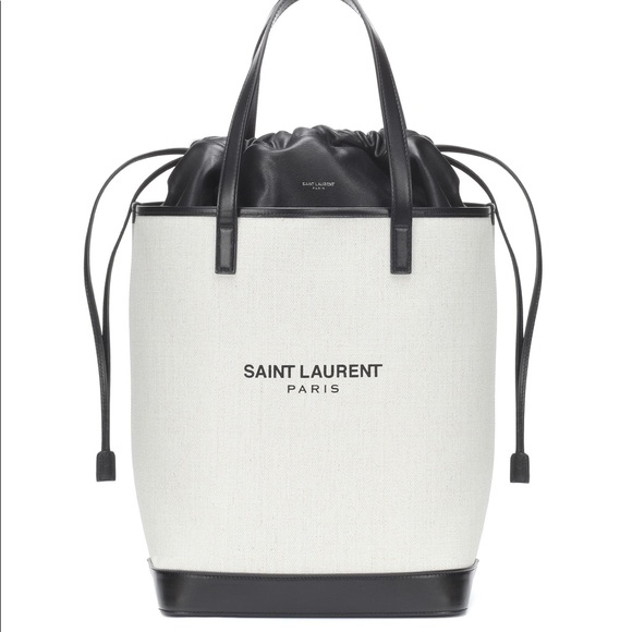 Saint Laurent Teddy canvas and leather tote bag NEW - Picture 8 of 13